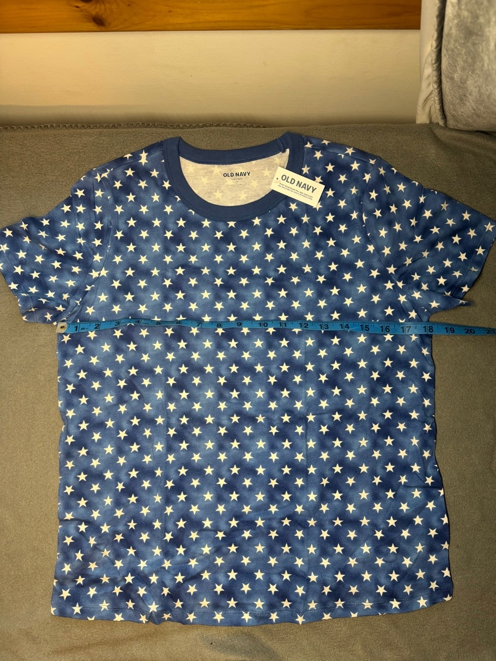 Old Navy patriotic blue shirt with stars women’s small but unisex pattern